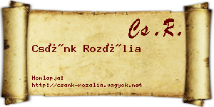 Csánk Rozália névjegykártya